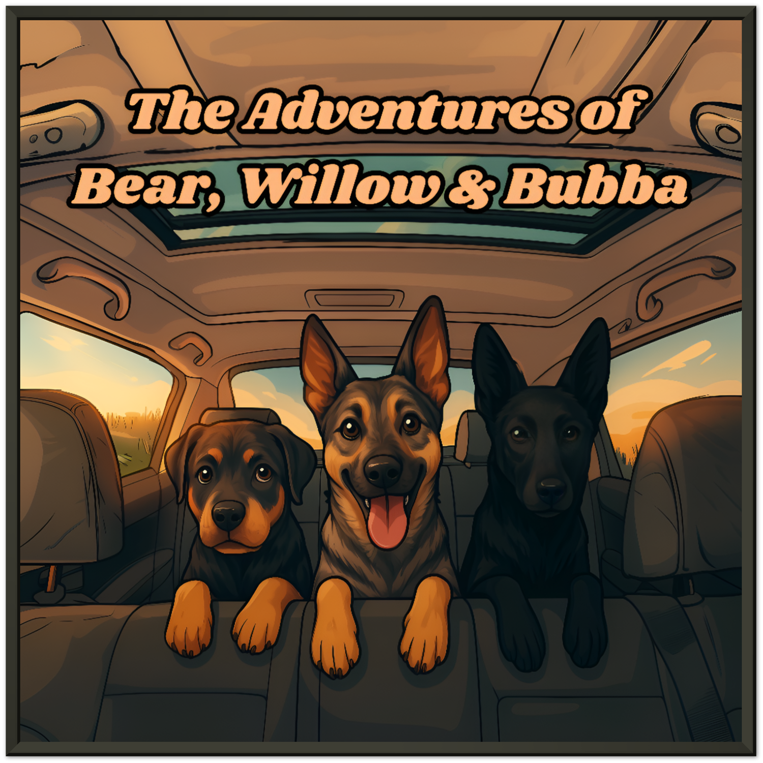 Premium Custom Comic-Style Portrait - 3 Dawgs